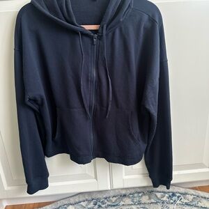 Navy 90 degree Zip-Up Hoodie